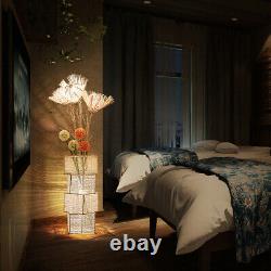 Attractive LED Beside Lamp with Rattan Base Dimmable Floor Nightstand Light Deco