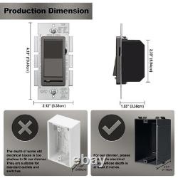 BESTTEN 5-Pack Matte Brown Dimmer Light Switch, 1-Pole/3-Way, LED/CFL/Incandesce