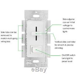 BESTTEN Dimmer Light Switch for 150w LED&CFL/600w Incandescent Bulb UL Listed