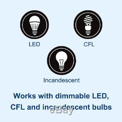 BESTTEN Single & 3 Way Wall Dimmer Light Switch CFL/LED 120V 60Hz UL Certified