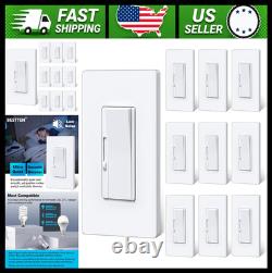 BESTTEN Slim Digital Dimmer Light Switch 10 Pack White Screwless Wallplate