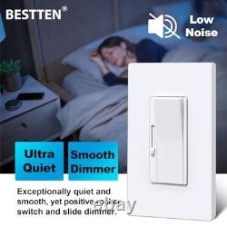 BESTTEN Slim Digital Dimmer Light Switch 10 Pack White Screwless Wallplate