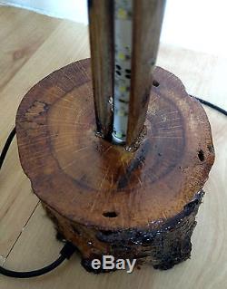 Beautiful wood handmade oak floor lamp light twisted design with dimmer switch