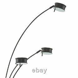 Benjara 5 Light Metal Arc Lamp with Diffuser and Dimmer Switch, Black