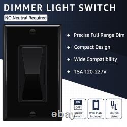 Black Decora Rocker, Single & 3-Way, CFL 600WithLED 3W-150W, 10PK