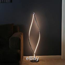 Black Modern LED Living Room Floor Lamp with Bright Standing Light Dimmer Switch