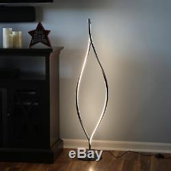 Black Modern LED Living Room Floor Lamp with Bright Standing Light Dimmer Switch