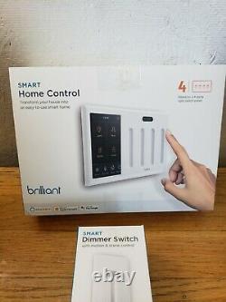 Brilliant 4-Light Smart Home Control Switch Panel Dimmer BHA120US-WH4