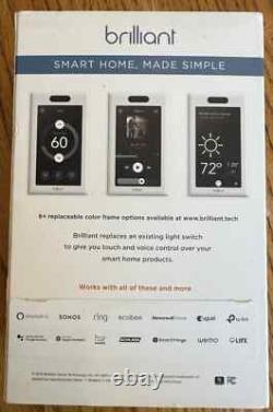 Brilliant Smart Home Control Light Switch Panel BHA-120US-WH1 NEW