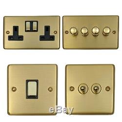 Brushed Satin Brass CSB3 Light Switches, Plug Sockets, Dimmers, Cooker, Fuse, TV