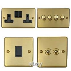 Brushed Satin Brass CSBB Light Switches, Plug Sockets, Dimmers, Cooker, Fuse, TV