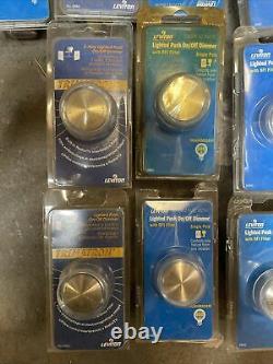 (C) (LOT OF 26) Leviton 6682 Lighted Push On/Off Dimmer Incandescent Trimatron