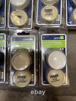 (C) (LOT OF 7) Leviton Push On/Off Dimmer Ivory Knob Included 6681 NEW