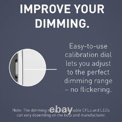 CFL/LED Dimmer Light Switch, Single-Pole/3-Way, Locator Light, 0-10V, White, 3-P