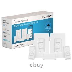 Caseta Original Smart Dimmer Switch Kit, 2 1 Pack White 2 Smart Dimmer Hub Kit