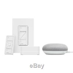 Caseta Wireless Smart Lighting Dimmer Switch Starter Kit w Google Home Mini Chal