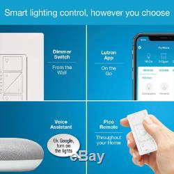 Caseta Wireless Smart Lighting Dimmer Switch Starter Kit w Google Home Mini Chal