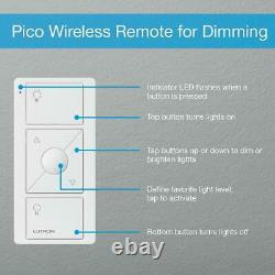 Caseta Wireless Smart Lighting Lamp Dimmer (2 Count) Starter Kit with Pedestals