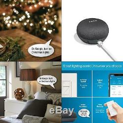 Caseta wireless smart lighting dimmer switch starter kit w google home mini