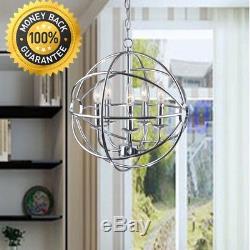 Chandelier Chrome Glam Orb 5 light Iron Orb Design Dimmer Switch Ceiling Mount