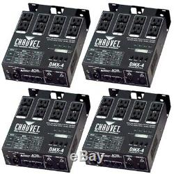Chauvet 4 Channel DJ Dimmer/Switch Relay Pack Light Controller (4 Pack) DMX-4
