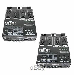 Chauvet 4 Channel DJ Dimmer/Switch Relay Pack Light Controllers (2 Pack) DMX-4