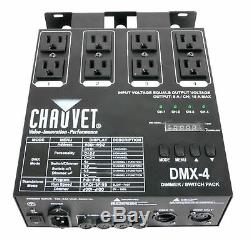 Chauvet 4 Channel DJ Dimmer/Switch Relay Pack Light Controllers (2 Pack) DMX-4