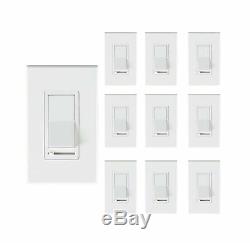 Cloudy Bay Electrical Light Switch 3 Way Single Pole Dimmer Wall Plate 10 Pack