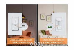 Cloudy Bay in Wall Dimmer Switch with Green Indicator, for LED Light/CFL/Inca