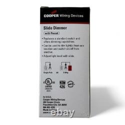 Cooper Skye Light Almond LED/CFL 600W Inc/Halogen Slide Dimmer Switch SALO6P-LA