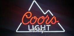 Coors Light Beer Sign Neo Neon Mountains Pub Led Bar 24 X 18 Dimmer Switch