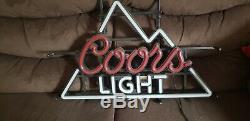 Coors Light Beer Sign Neo Neon Mountains Pub Led Bar 24 X 18 Dimmer Switch