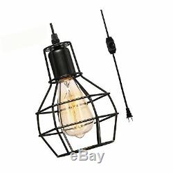 Creatgeek Plug-in Pendant Light with 16'Cord and On/Off Dimmer Switch, Indust