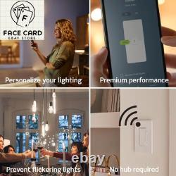 Decora Smart Wi-Fi Dimmer Switch in White Works with Google, Alexa, Homekit, a
