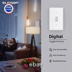 Digital Toggle Dimmer Switch 6 Pack Led ELEGRP Dimmable Incandescent Light Bulbs