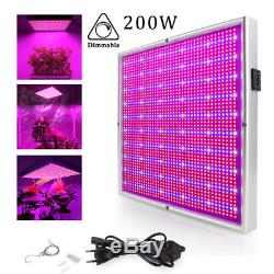 Dimmable 200W LED Grow Light Full Spectrum Veg Bloom Dimmer Switches Indoor