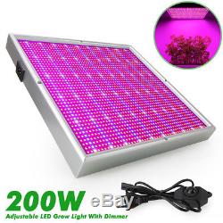 Dimmable 200W LED Grow Light Full Spectrum Veg Bloom Dimmer Switches Indoor