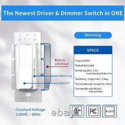 Dimmer & Driver Switch 2-in-1, 12V/24V, 96W-160W, AC ON/OFF, UL FCC CE