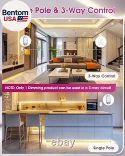 Dimmer Light Switch & 24V 60W Dimmable LED Driver 2 in 1, UL Listed Single-Pole