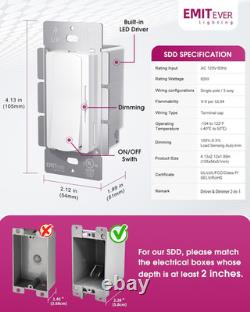 Dimmer Light Switch & 24V 60W Dimmable LED Driver 2 in 1, UL Listed Single-Pole