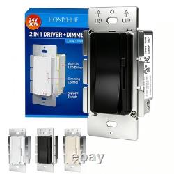 Dimmer Light Switch & 24V 96W Dimmable LED Driver 2 in 1, UL Listed Single-Po
