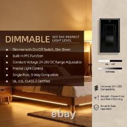Dimmer Light Switch & 24V 96W Dimmable LED Driver 2 in 1, UL Listed Single-Po