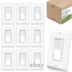 Dimmer Light Switch 3-Way 15A 120-277V LED / Incandescent / CFL ETL Listed 10PCS