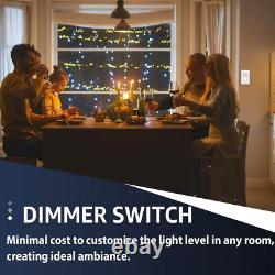 Dimmer Light Switch 3-Way 15A 120-277V LED / Incandescent / CFL ETL Listed 10PCS