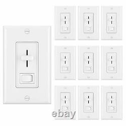 Dimmer Light Switch for Dimmable LED Halogen and Incandescent Bulbs White