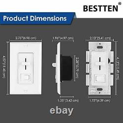 Dimmer Light Switch for Dimmable LED Halogen and Incandescent Bulbs White