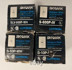 Dimmer Switch Lutron Skylark S-600P-IV, SLV-600P-WH, S-10P-IV, S-10P-WH SET OF 4