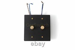 Dimmer switch 4 gang black brass