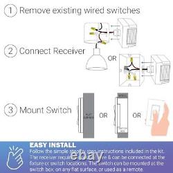Dimming Self Powered NO 3-Way Dimmer Kit 1 Phase Dimmer, 2 switches Grey