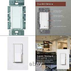 Diva Electronic Low Voltage Dimmer, 300-watt, Single-pole Or 3-way, White In
